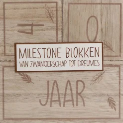 Prénatal milestone blokken hout Brown