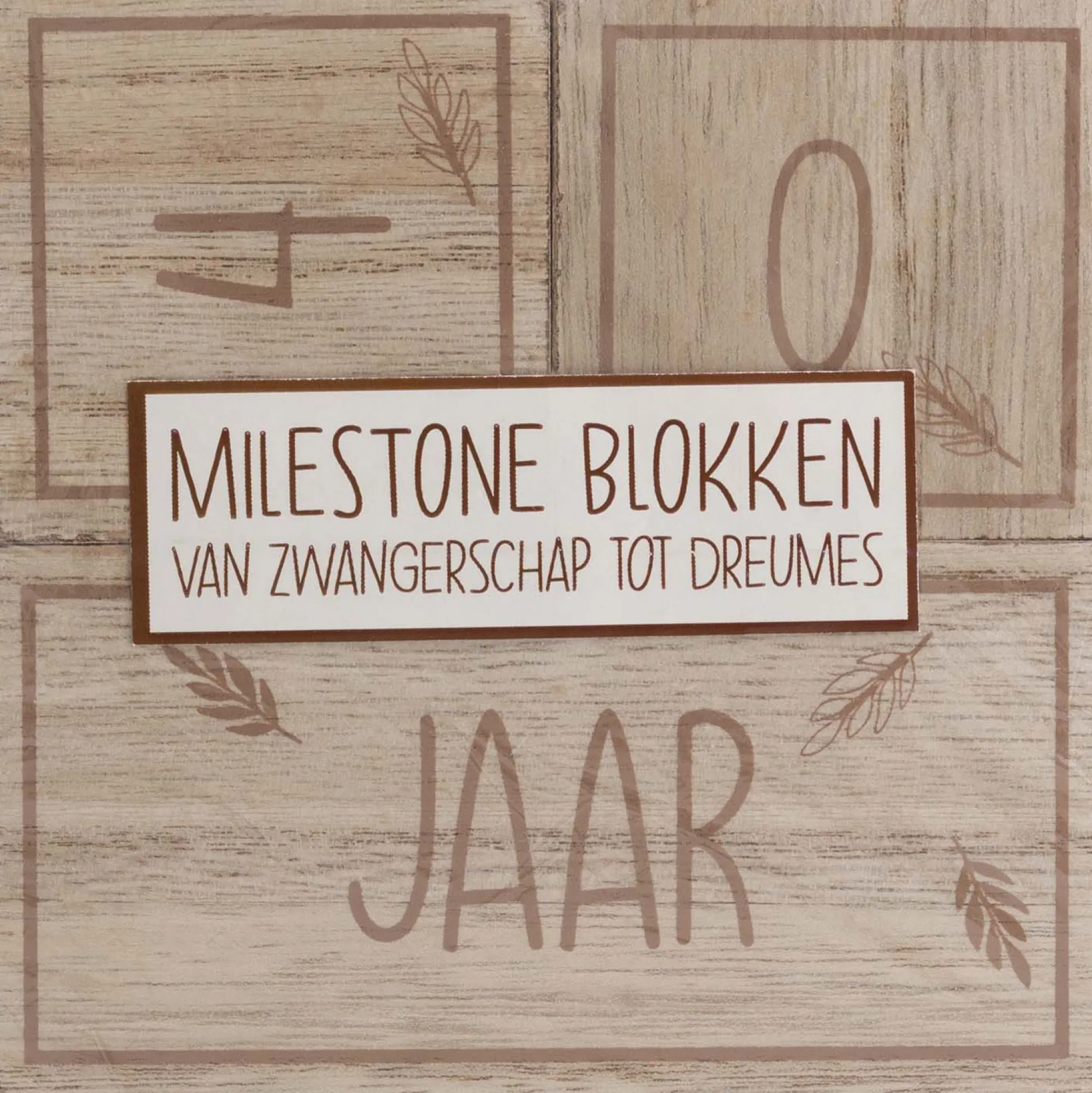 Prénatal milestone blokken hout Brown