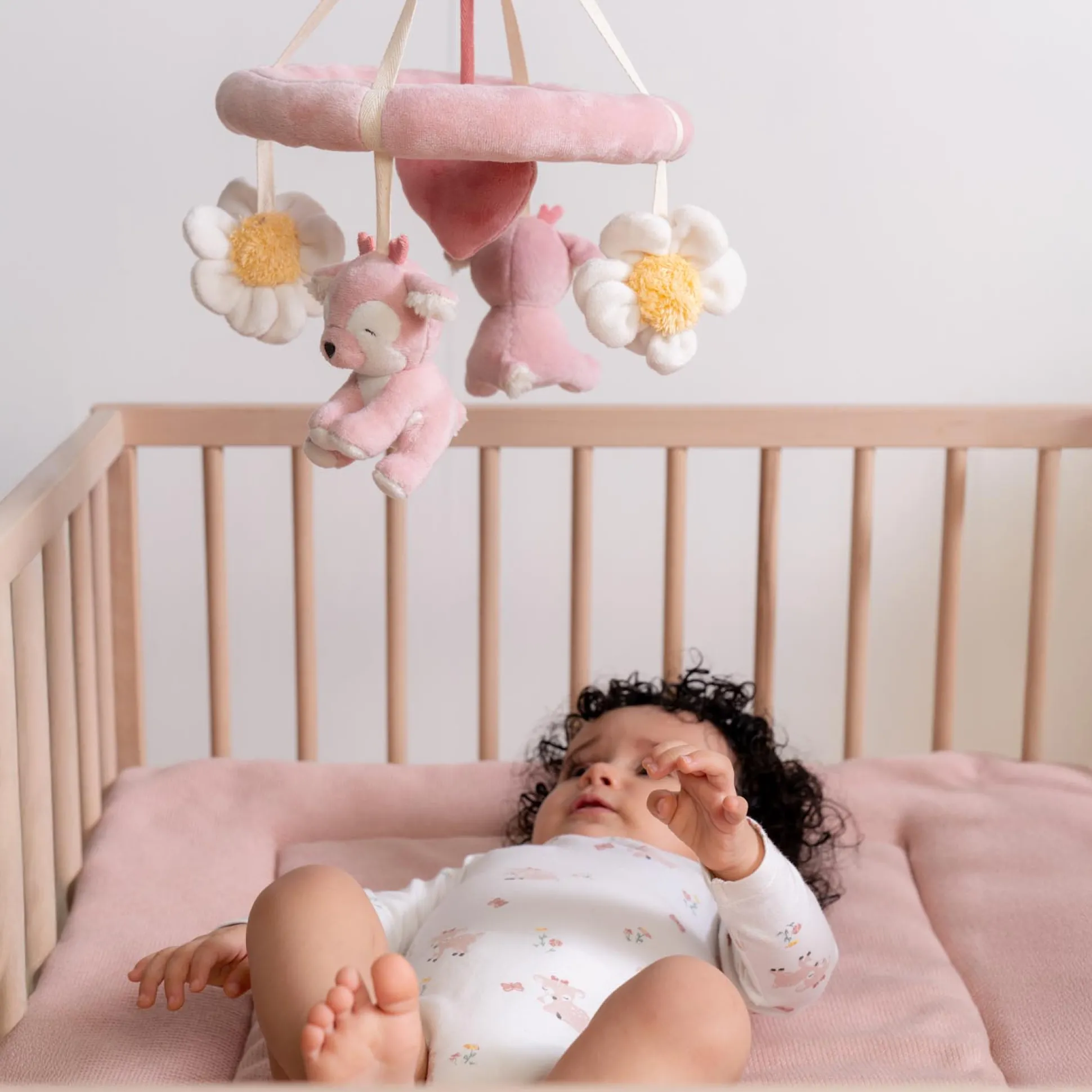 Prénatal muziekmobiel hert Powder Pink