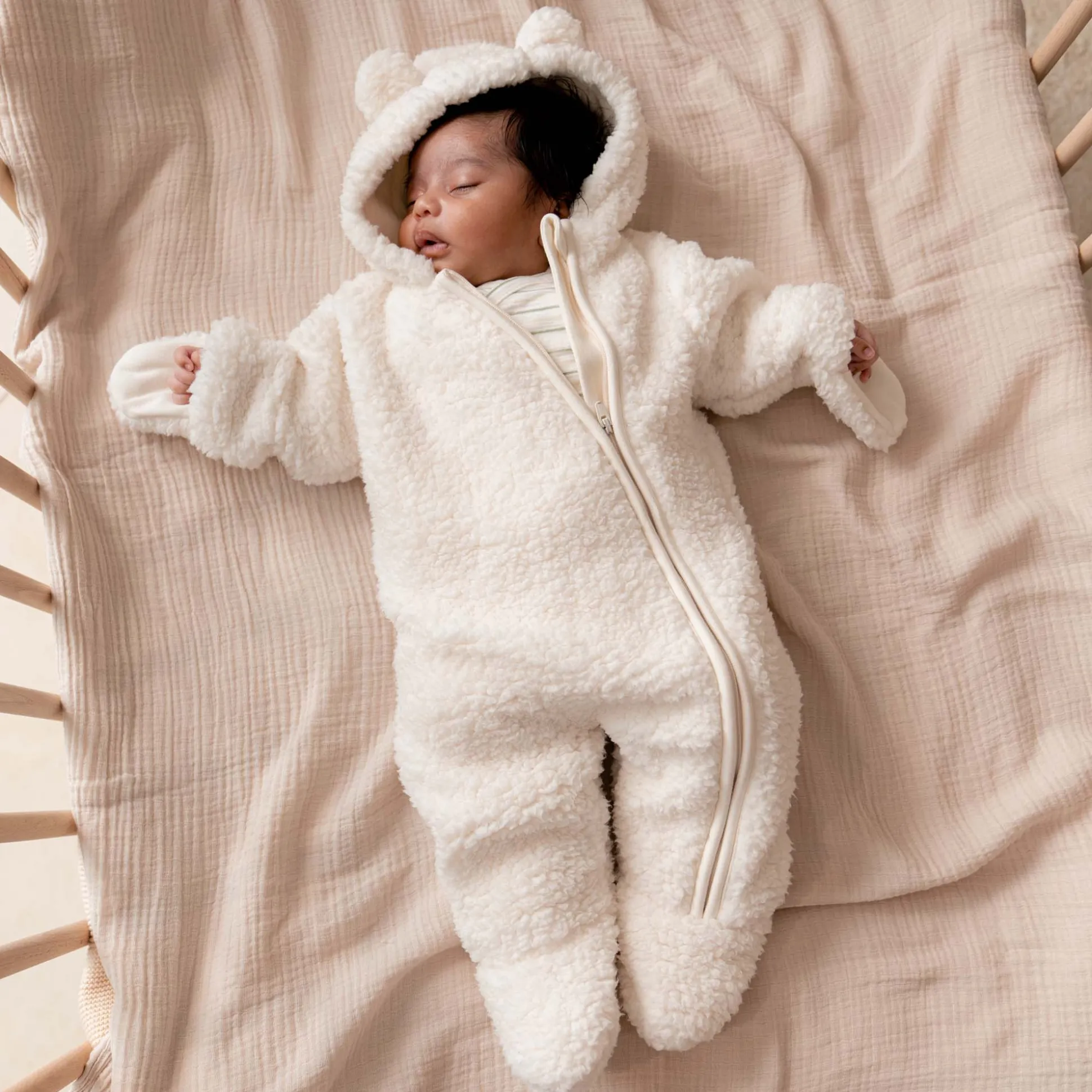 Prénatal newborn berenpak teddy lange mouwen effen wit