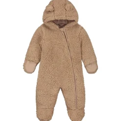 Prénatal newborn berenpak teddy lange mouwen effen taupe
