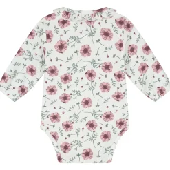 Prénatal newborn body lange mouwen bloemen wit