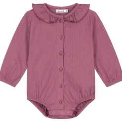 Prénatal newborn body lange mouwen effen paars