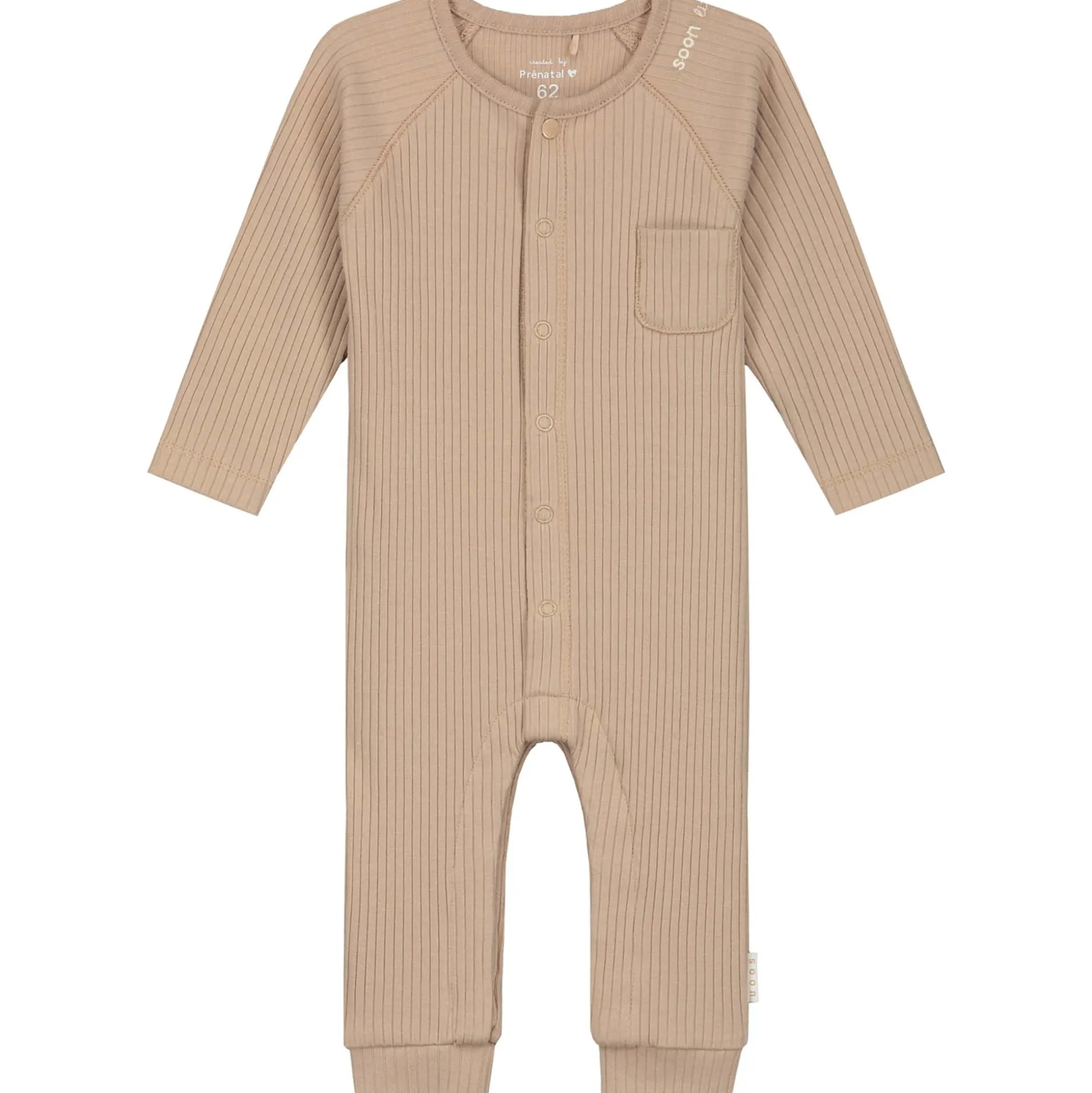 Prénatal newborn boxpakje rib lange mouwen effen taupe