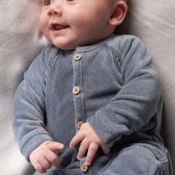 Prénatal newborn boxpakje velours lange mouwen effen blauw