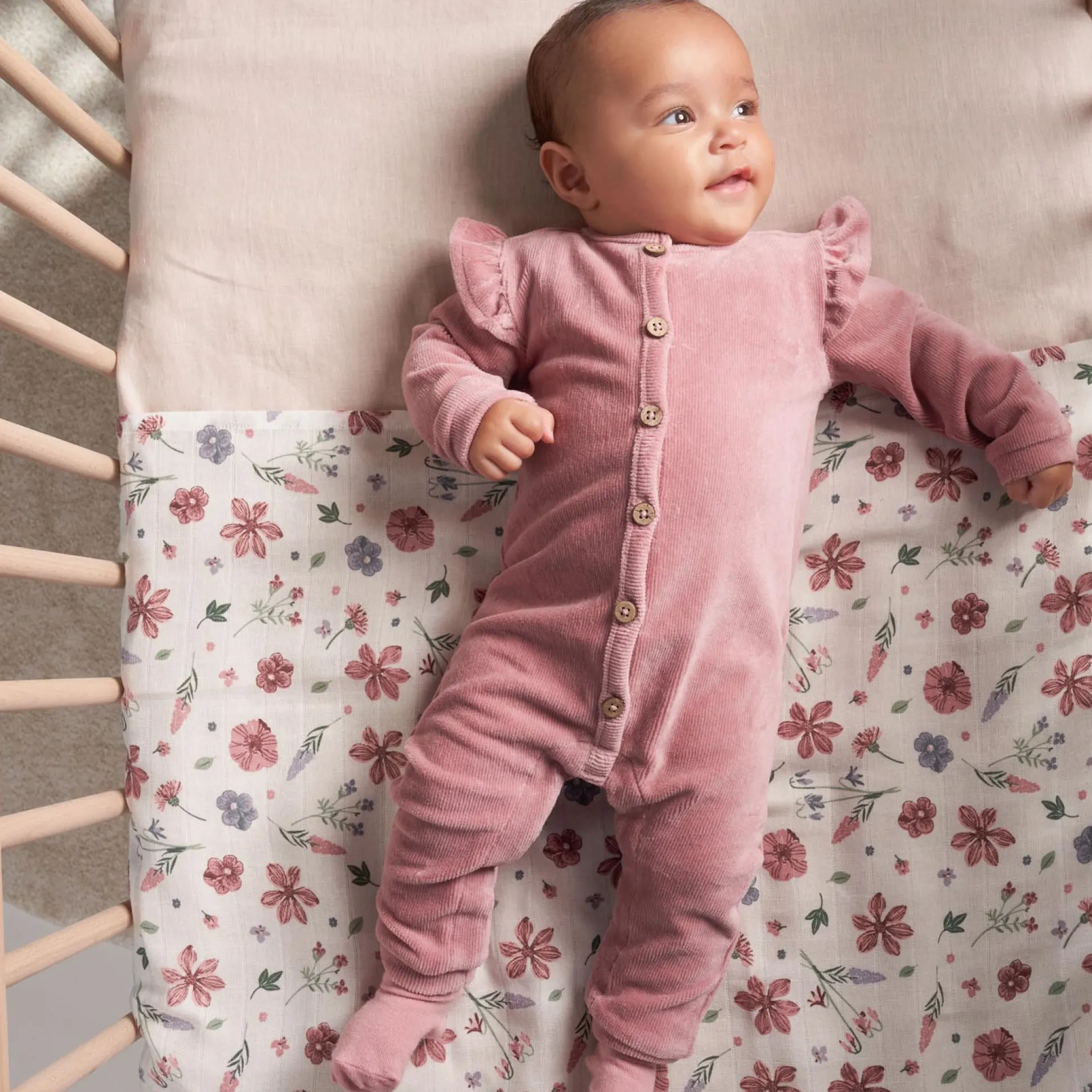 Prénatal newborn boxpakje velours lange mouwen effen roze