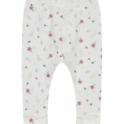 Prénatal newborn broek  bloemen wit