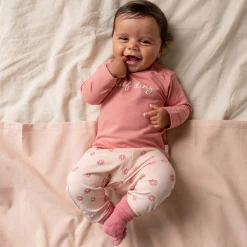 Prénatal newborn broek bloemen roze
