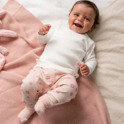 Prénatal newborn broek bloemen roze