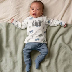 Prénatal newborn broek rib   blauw