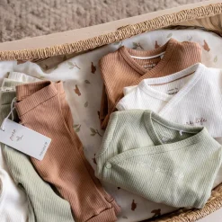 Prénatal newborn broek rib Pure effen bruin