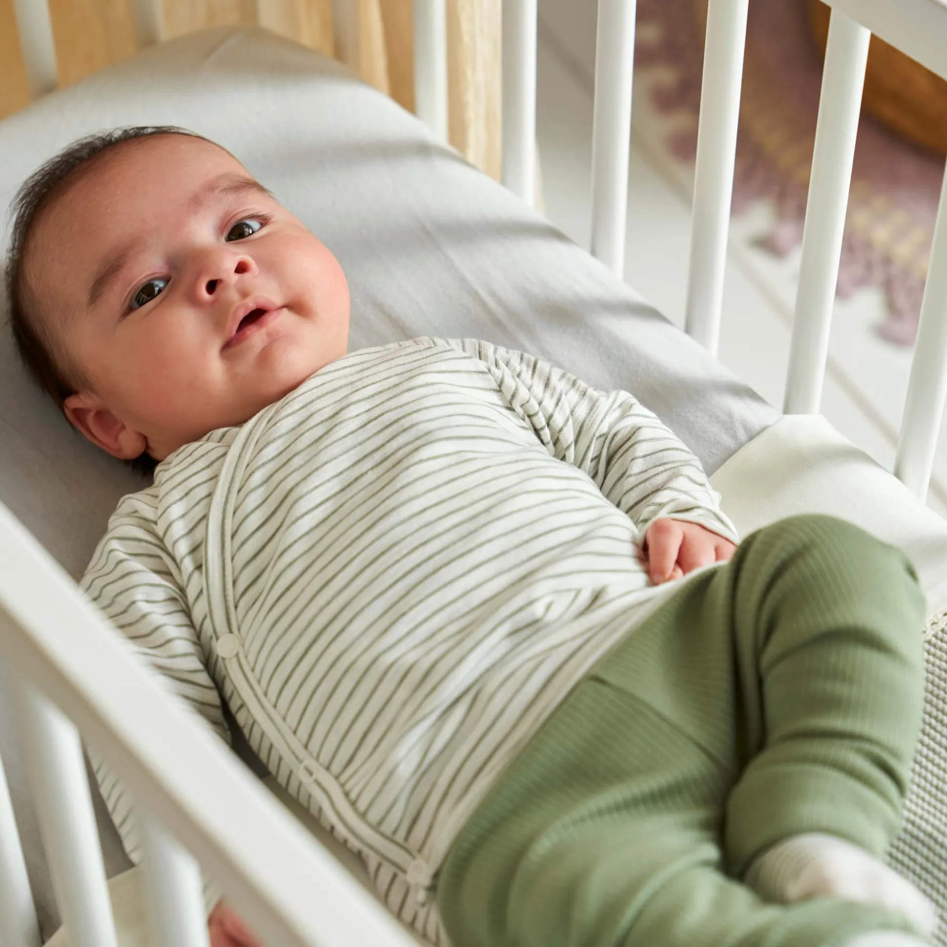 Prénatal newborn broek rib effen groen