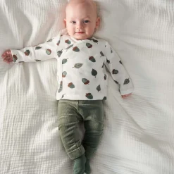 Prénatal newborn broek velours  effen groen