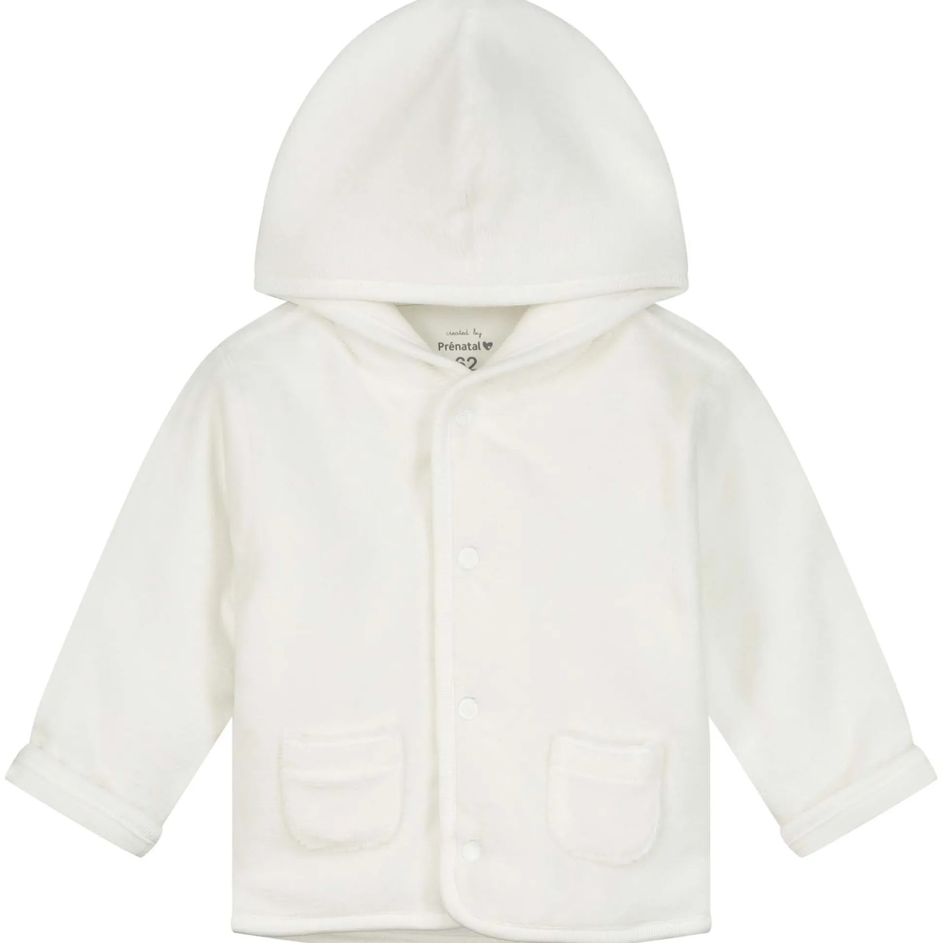 Prénatal newborn jas rib velours effen wit