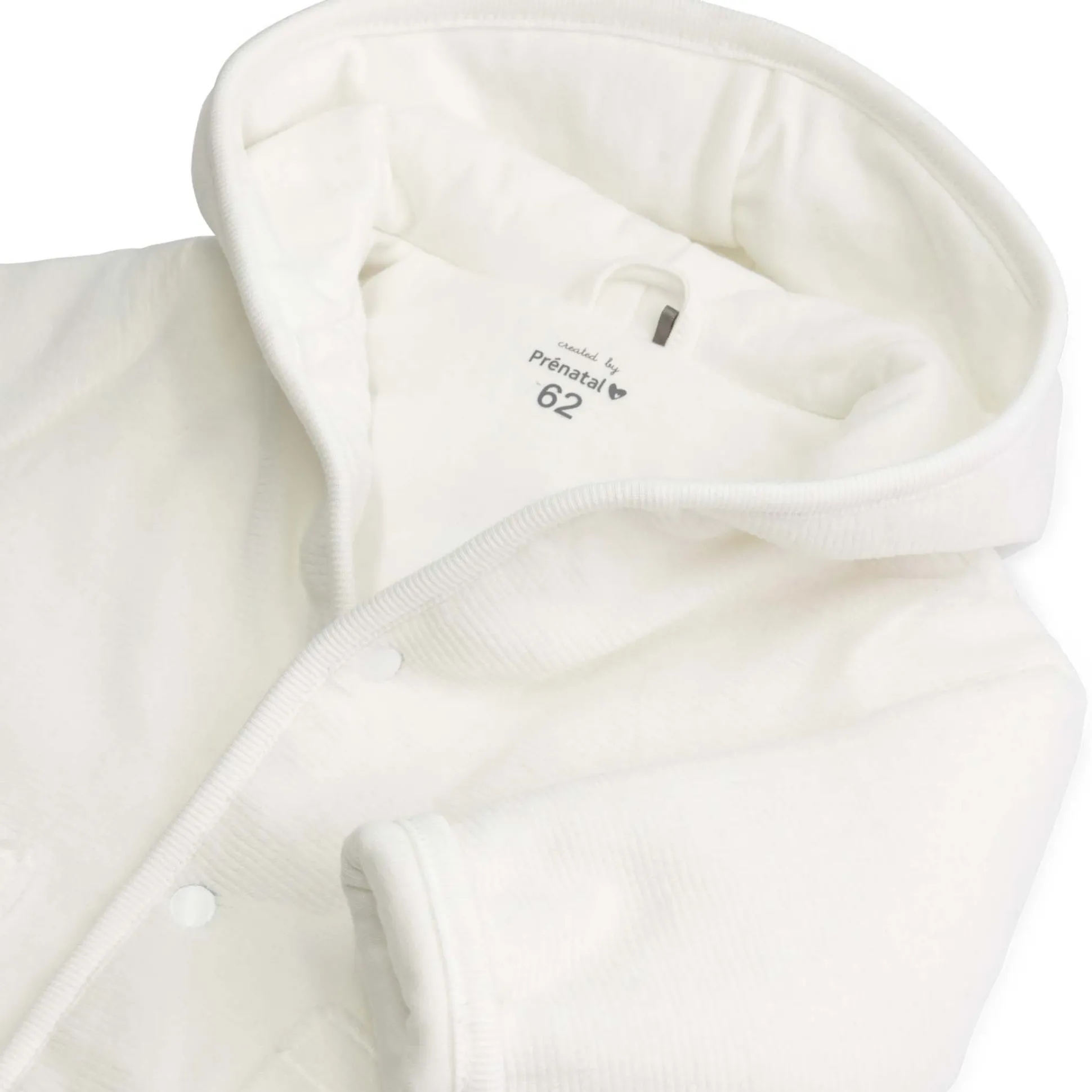 Prénatal newborn jas rib velours effen wit