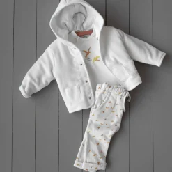 Prénatal newborn jas rib velours effen wit