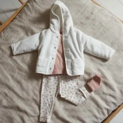 Prénatal newborn jas rib velours effen wit