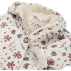 Prénatal newborn jas velours lange mouwen bloemen roze