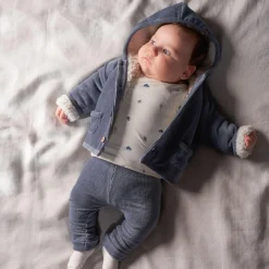 Prénatal newborn jas velours lange mouwen effen denim
