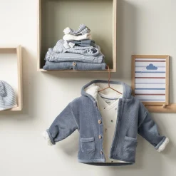 Prénatal newborn jas velours lange mouwen effen denim