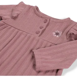 Prénatal newborn jurk ajour lange mouwen effen roze