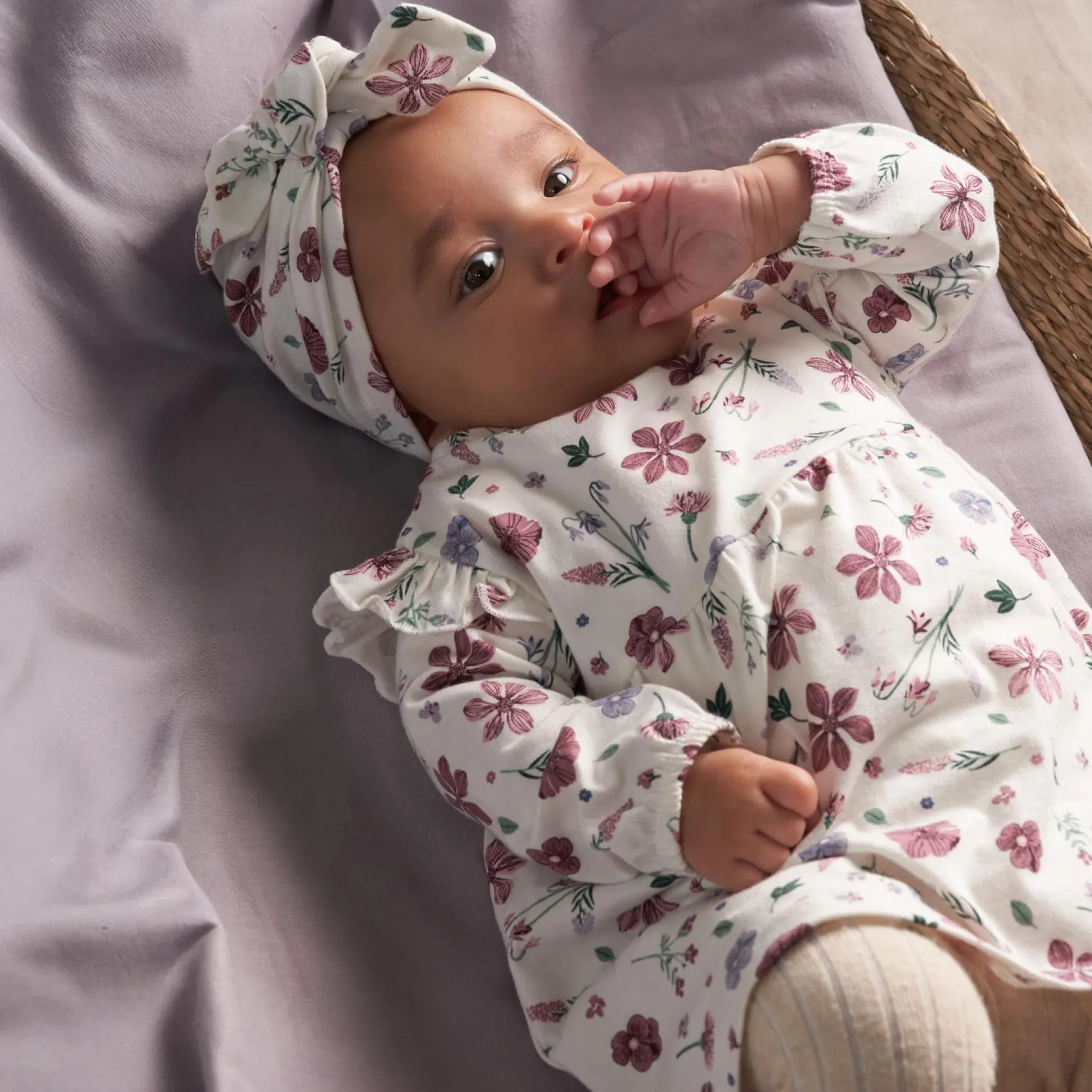 Prénatal newborn jurk lange mouwen bloemen multi