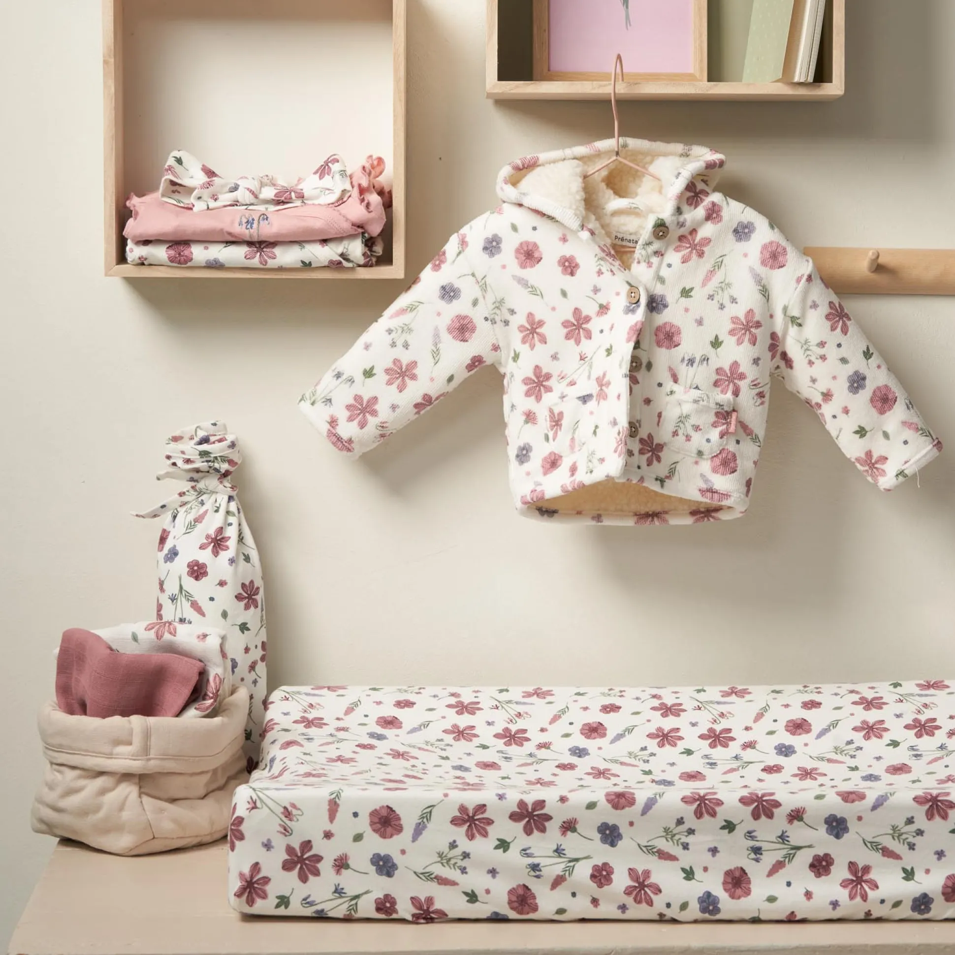 Prénatal newborn jurk lange mouwen bloemen multi
