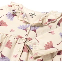 Prénatal newborn jurk lange mouwen all over print beige