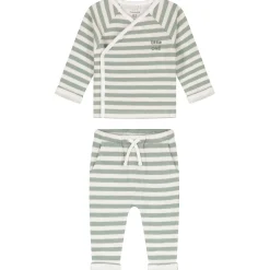 Prénatal newborn kledingset streep lange mouwen strepen groen