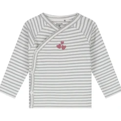 Prénatal newborn kledingset rib streep lange mouwen strepen grijs