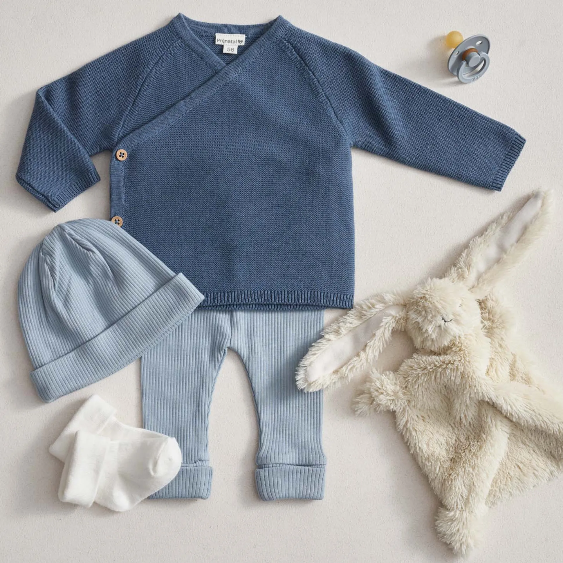 Prénatal newborn muts rib blauw