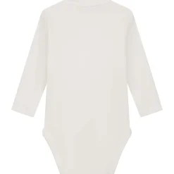 Prénatal newborn overslagromper rib lange mouwen effen wit