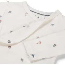 Prénatal newborn overslagshirt lange mouwen bladeren wit