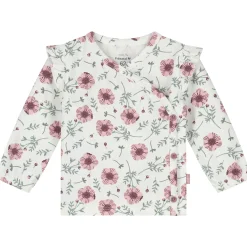 Prénatal newborn overslagshirt lange mouwen bloemen wit