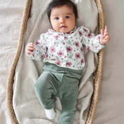 Prénatal newborn overslagshirt lange mouwen bloemen wit