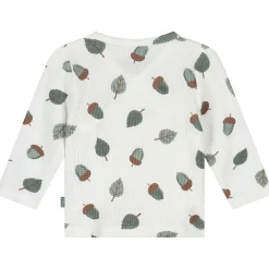 Prénatal newborn overslagshirt wafel lange mouwen all over print wit