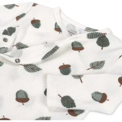 Prénatal newborn overslagshirt wafel lange mouwen all over print wit