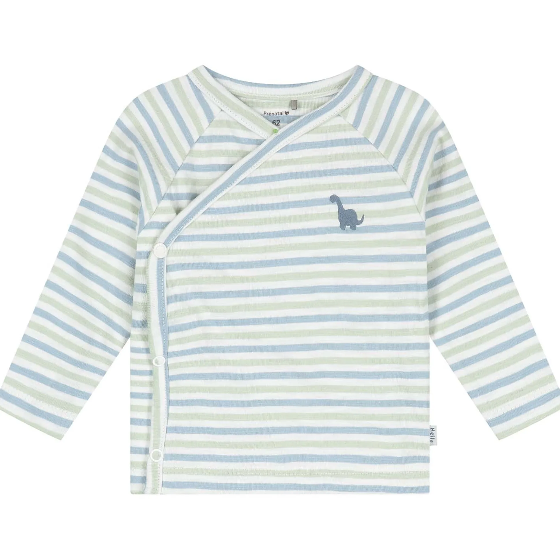 Prénatal newborn overslagshirt lange mouwen strepen groen