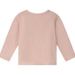 Prénatal newborn overslagshirt rib lange mouwen effen roze