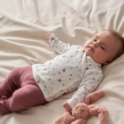 Prénatal newborn overslagshirt lange mouwen all over print wit