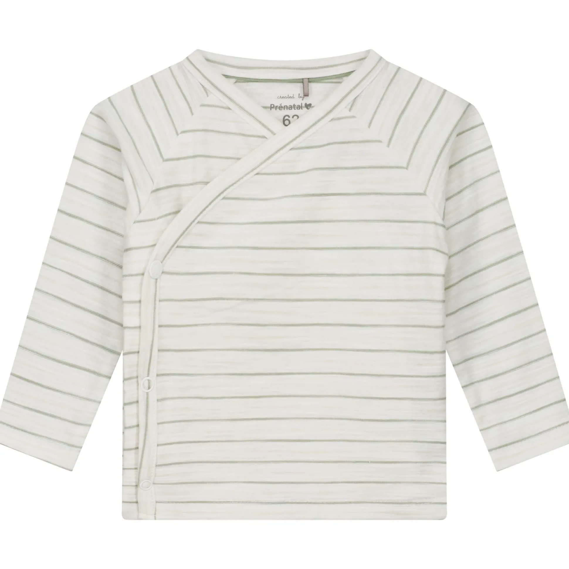 Prénatal newborn overslagshirt lange mouwen strepen groen