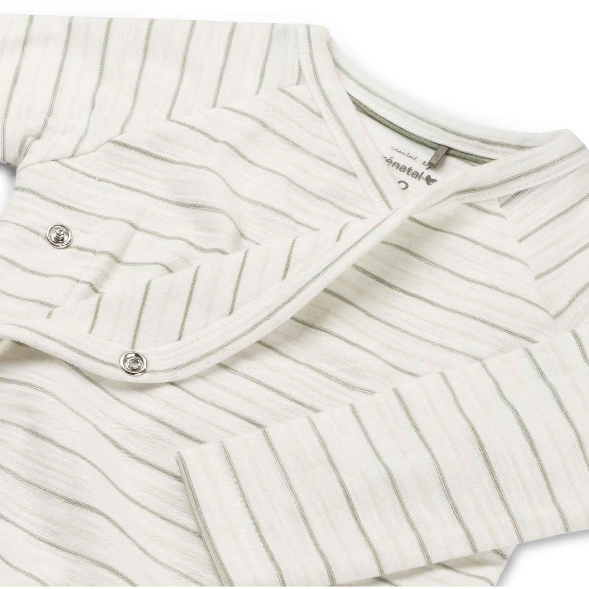 Prénatal newborn overslagshirt lange mouwen strepen groen