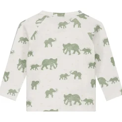 Prénatal newborn overslagshirt lange mouwen dierenprint groen