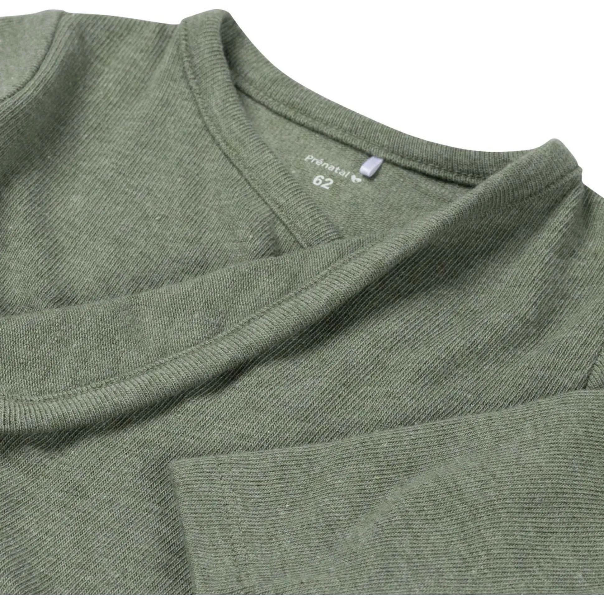 Prénatal newborn overslagshirt lange mouwen effen groen