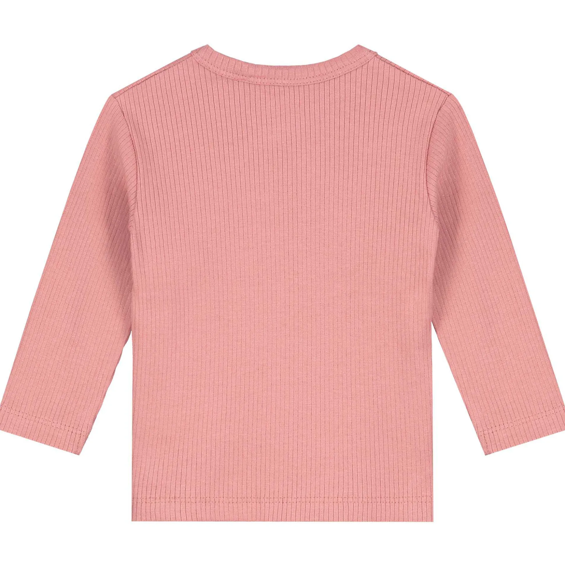 Prénatal newborn overslagshirt rib lange mouwen effen roze