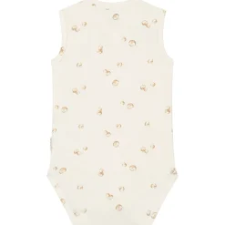 Prénatal newborn romper mouwloos all over print beige