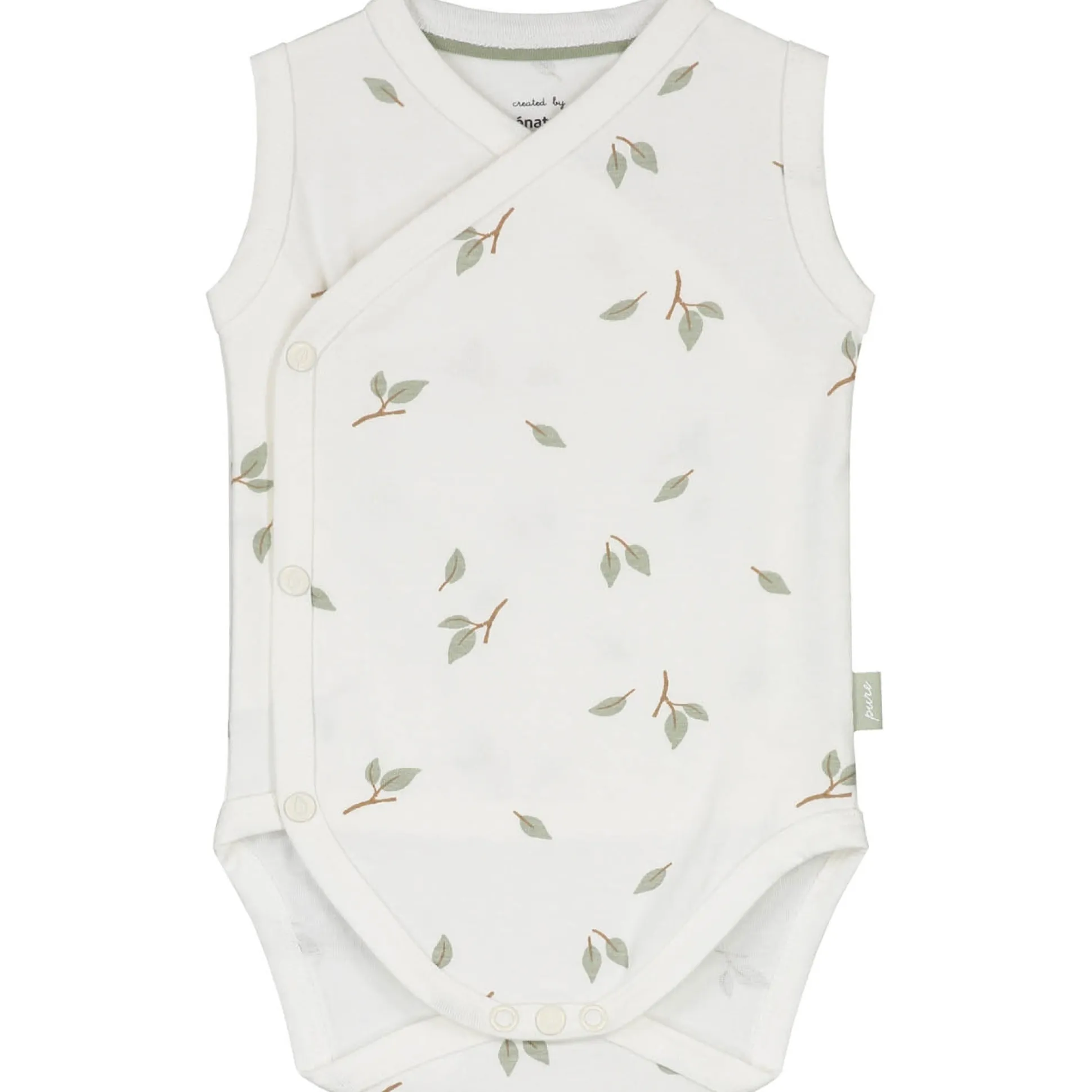 Prénatal newborn romper Pure mouwloos all over print wit