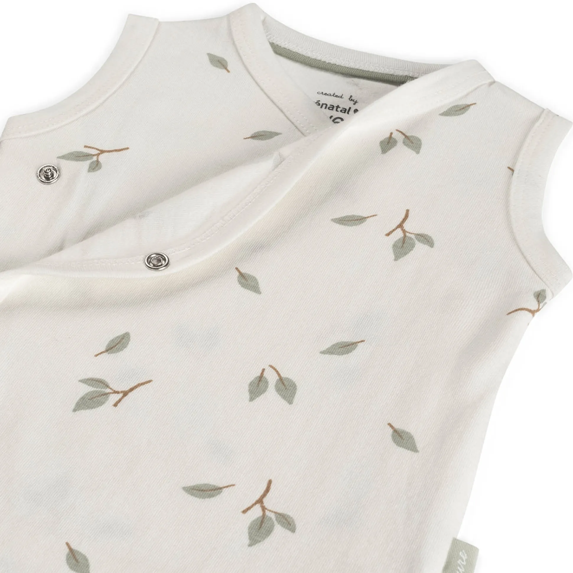 Prénatal newborn romper Pure mouwloos all over print wit