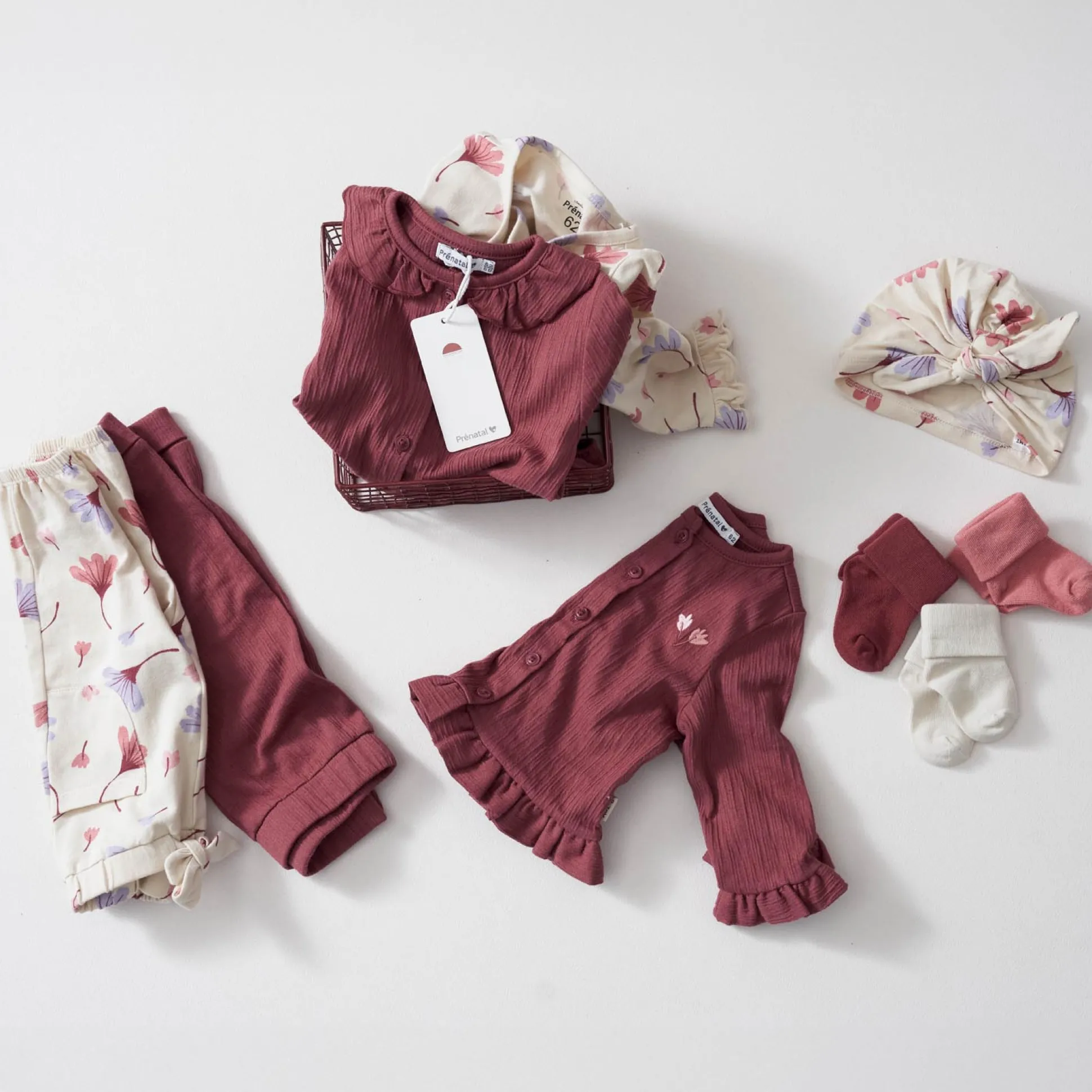 Prénatal newborn shirt lange mouwen effen paars