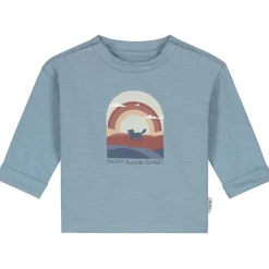 Prénatal newborn shirt lange mouwen printopdruk blauw